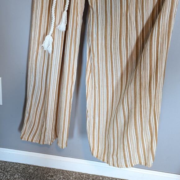 NWT Band of Gypsies Pant Jumpsuit Mustard Yellow Stripe size Small - Picture 7 of 8